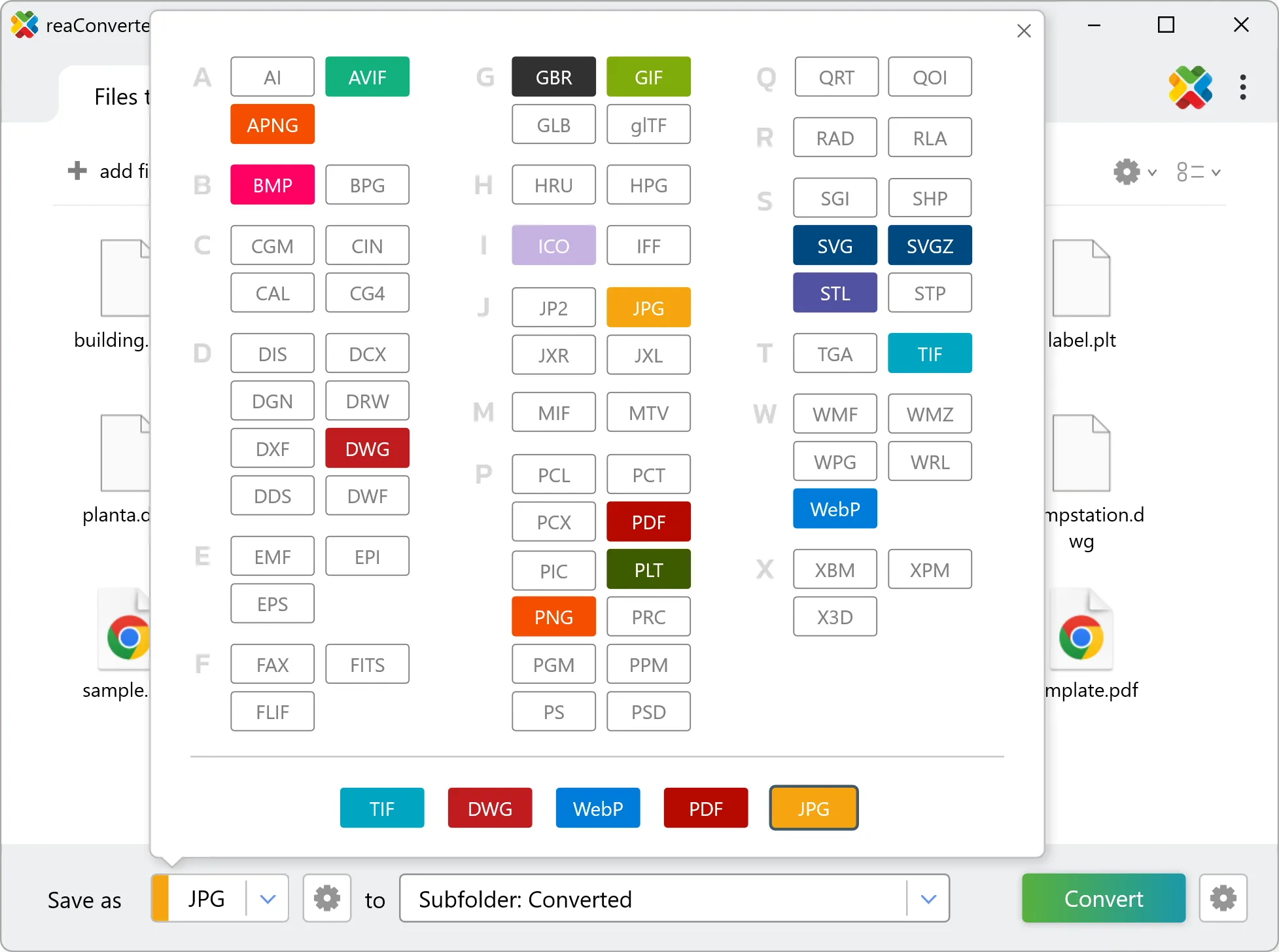 Select DDS as output format